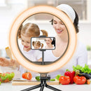 26 33cm luzes de vídeo luz regulável selfie led anel luz usb anel lâmpada iluminação com tripé suporte para fazer youtube ringlight