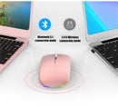 Mouse sem fio recarregável led retroiluminado computador portátil receptor bluetooth modo duplo