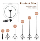 26 33cm luzes de vídeo luz regulável selfie led anel luz usb anel lâmpada iluminação com tripé suporte para fazer youtube ringlight
