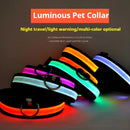 Coleira de nylon led noite segurança piscando brilho no escuro coleira para cães de estimação coleira