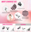 Diy kit de extensão de cílios cílios 200 peças clusters lash bond & seal