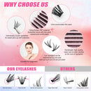 Diy kit de extensão de cílios cílios 200 peças clusters lash bond & seal
