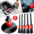 5 peças kit de escova de limpeza do carro detalhe automático escovas poeira para interior do carro