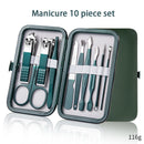 Ouriner 6-18 pçs conjuntos de manicure portátil kits de pedicure preto brilhante