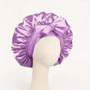 Gorro de cetim de seda ajustável Bonne para dormir gorro de cabelo com gravata para mulheres e homens