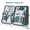 Ouriner 6-18 pçs conjuntos de manicure portátil kits de pedicure preto brilhante