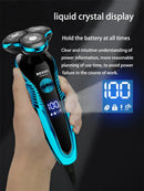 Zozen barbeador elétrico lavável recarregável máquina de barbear elétrica para homens corpo cabelo aparador de barba molhado-seco uso lavável