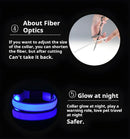 Coleira de nylon led noite segurança piscando brilho no escuro coleira para cães de estimação coleira