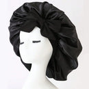 Gorro de cetim de seda ajustável Bonne para dormir gorro de cabelo com gravata para mulheres e homens