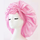 Gorro de cetim de seda ajustável Bonne para dormir gorro de cabelo com gravata para mulheres e homens