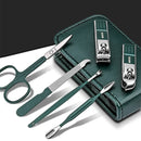 Ouriner 6-18 pçs conjuntos de manicure portátil kits de pedicure preto brilhante
