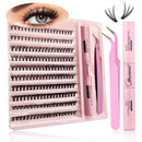 Diy kit de extensão de cílios cílios 200 peças clusters lash bond & seal