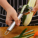 Descascador de vegetais de cozinha, aço inoxidável, descascador de cabeça dupla, multifuncional