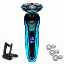 Zozen barbeador elétrico lavável recarregável máquina de barbear elétrica para homens corpo cabelo aparador de barba molhado-seco uso lavável