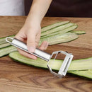 Descascador de vegetais de cozinha, aço inoxidável, descascador de cabeça dupla, multifuncional