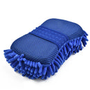 1 pc azul microfibra chenille esponja de lavagem de carro cuidados escova de lavagem almofada