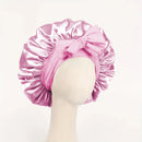 Gorro de cetim de seda ajustável Bonne para dormir gorro de cabelo com gravata para mulheres e homens