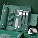Ouriner 6-18 pçs conjuntos de manicure portátil kits de pedicure preto brilhante