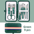 Ouriner 6-18 pçs conjuntos de manicure portátil kits de pedicure preto brilhante