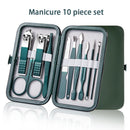 Ouriner 6-18 pçs conjuntos de manicure portátil kits de pedicure preto brilhante