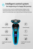 Zozen barbeador elétrico lavável recarregável máquina de barbear elétrica para homens corpo cabelo aparador de barba molhado-seco uso lavável