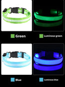 Coleira de nylon led noite segurança piscando brilho no escuro coleira para cães de estimação coleira