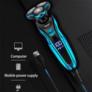 Zozen barbeador elétrico lavável recarregável máquina de barbear elétrica para homens corpo cabelo aparador de barba molhado-seco uso lavável
