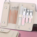Ouriner 6-18 pçs conjuntos de manicure portátil kits de pedicure preto brilhante