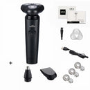 Zozen barbeador elétrico lavável recarregável máquina de barbear elétrica para homens corpo cabelo aparador de barba molhado-seco uso lavável