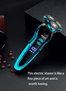 Zozen barbeador elétrico lavável recarregável máquina de barbear elétrica para homens corpo cabelo aparador de barba molhado-seco uso lavável