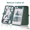 Ouriner 6-18 pçs conjuntos de manicure portátil kits de pedicure preto brilhante