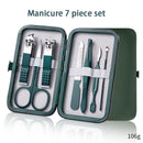 Ouriner 6-18 pçs conjuntos de manicure portátil kits de pedicure preto brilhante
