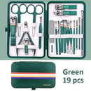 Ouriner 6-18 pçs conjuntos de manicure portátil kits de pedicure preto brilhante