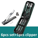 Ouriner 6-18 pçs conjuntos de manicure portátil kits de pedicure preto brilhante