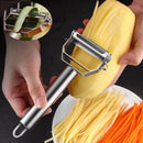 Descascador de vegetais de cozinha, aço inoxidável, descascador de cabeça dupla, multifuncional