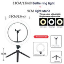 26 33cm luzes de vídeo luz regulável selfie led anel luz usb anel lâmpada iluminação com tripé suporte para fazer youtube ringlight