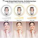 26 33cm luzes de vídeo luz regulável selfie led anel luz usb anel lâmpada iluminação com tripé suporte para fazer youtube ringlight