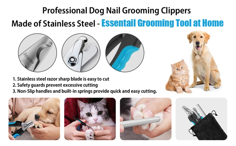 Cortador de unhas profissional para animais de estimação com guarda de segurança