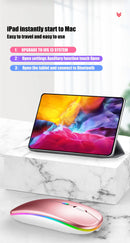 Mouse sem fio recarregável led retroiluminado computador portátil receptor bluetooth modo duplo