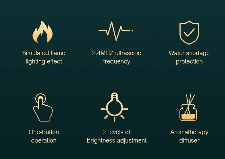 Kinscoter aroma difusor umidificador de ar ultra-sônico fabricante névoa fria fogger led óleo essencial chama lâmpada difusor