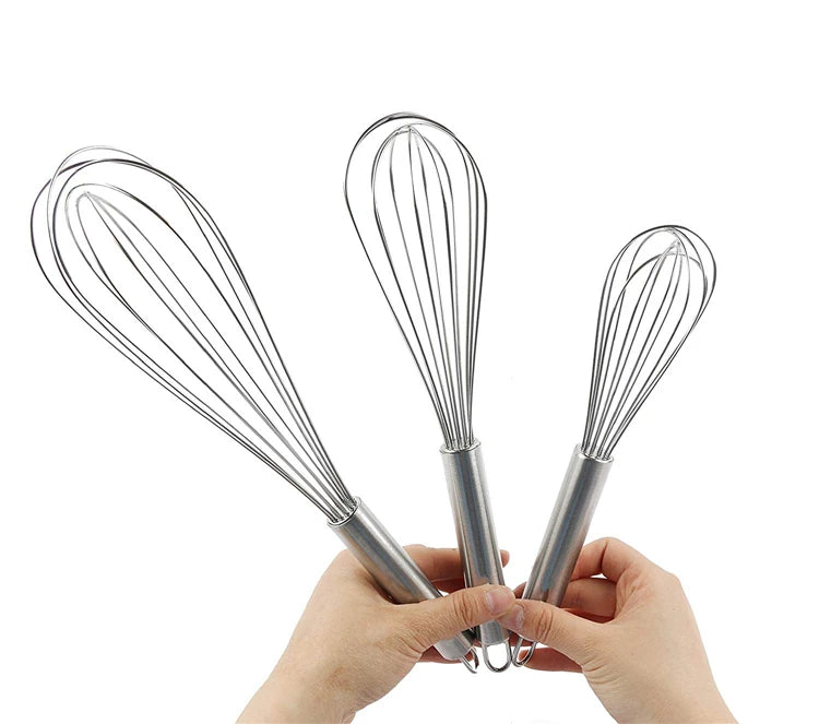 Lmetjma 8 "10" 12 "batedor de ovo de aço inoxidável batedor de ovo fio de cozinha