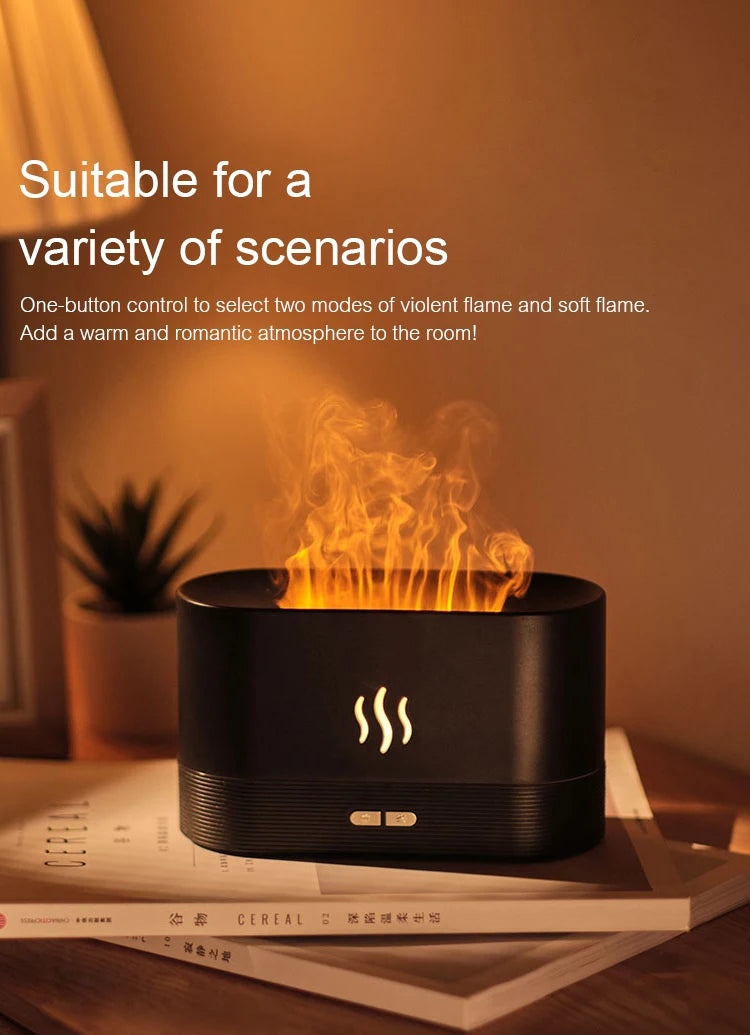Kinscoter aroma difusor umidificador de ar ultra-sônico fabricante névoa fria fogger led óleo essencial chama lâmpada difusor