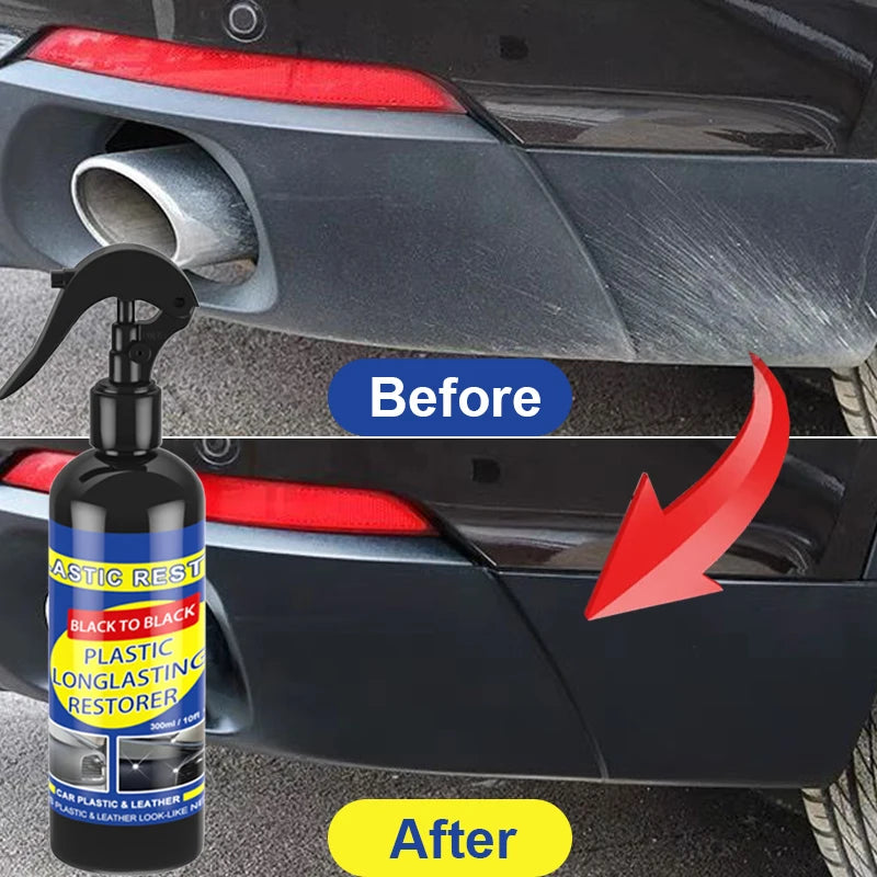 Restaurador de plástico para carro, produtos de limpeza de carro com brilho preto