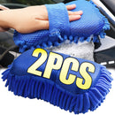 1/2 pçs luva de lavagem de carro microfibra chenille esponja de lavagem de carro cuidados livres lavagem detalhando escova almofada multifuncional ferramenta de limpeza automática