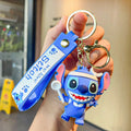 Novo anime disney chaveiro dos desenhos animados mickey mouse minnie lilo & ponto bonito boneca chaveiro ornamento pingente crianças brinquedos presentes