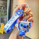 Novo anime disney chaveiro dos desenhos animados mickey mouse minnie lilo & ponto bonito boneca chaveiro ornamento pingente crianças brinquedos presentes