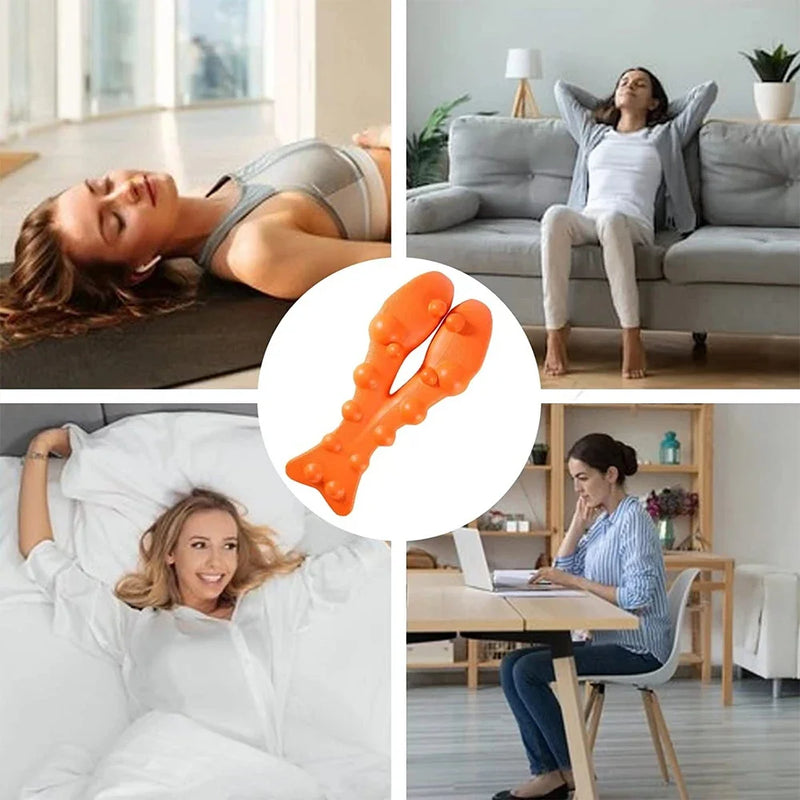 Relaxador de pescoço e ombro com ponto de massagem na parte superior das costas, dispositivo de tração cervical maca de pescoço para alívio da dor e coluna TMJ