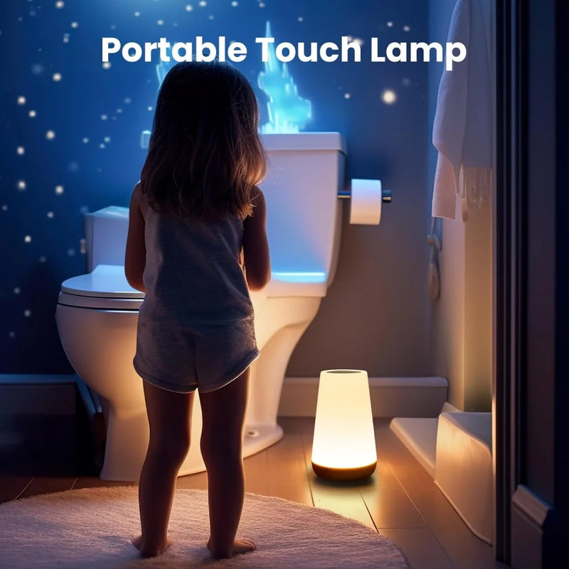 Usb recarregável regulável toque lâmpada quarto portátil