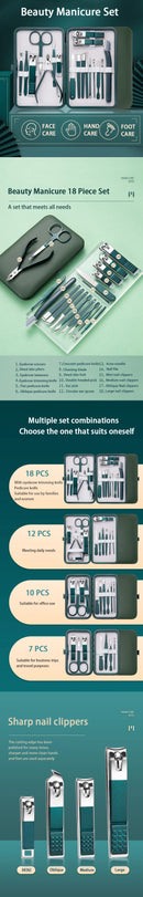 Kit profissional de cuidados com unhas com Conjunto de manicure e pedicure em aço inoxidável