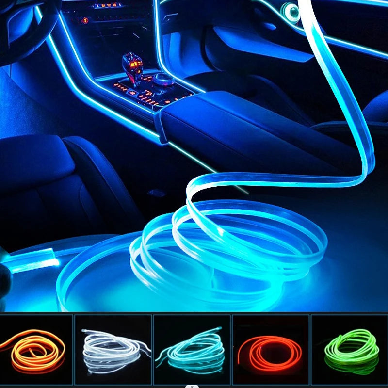 Led Interior do carro luz fria painel decorativo console auto led luzes ambientais 1/2/3/4/5m